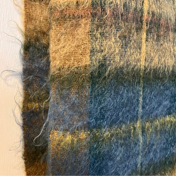 Vintage Scottish Mohair Wool Tartan Plaid Throw Blanket Andrew Stewart 50s 60s - Picture 3 of 8